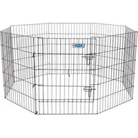 Photo of Petmate Exercise Pen Single Door with Snap Hook Design and Ground Stakes for Dogs Black
