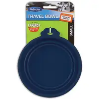 Photo of Petmate Round Silicone Travel Pet Bowl Blue