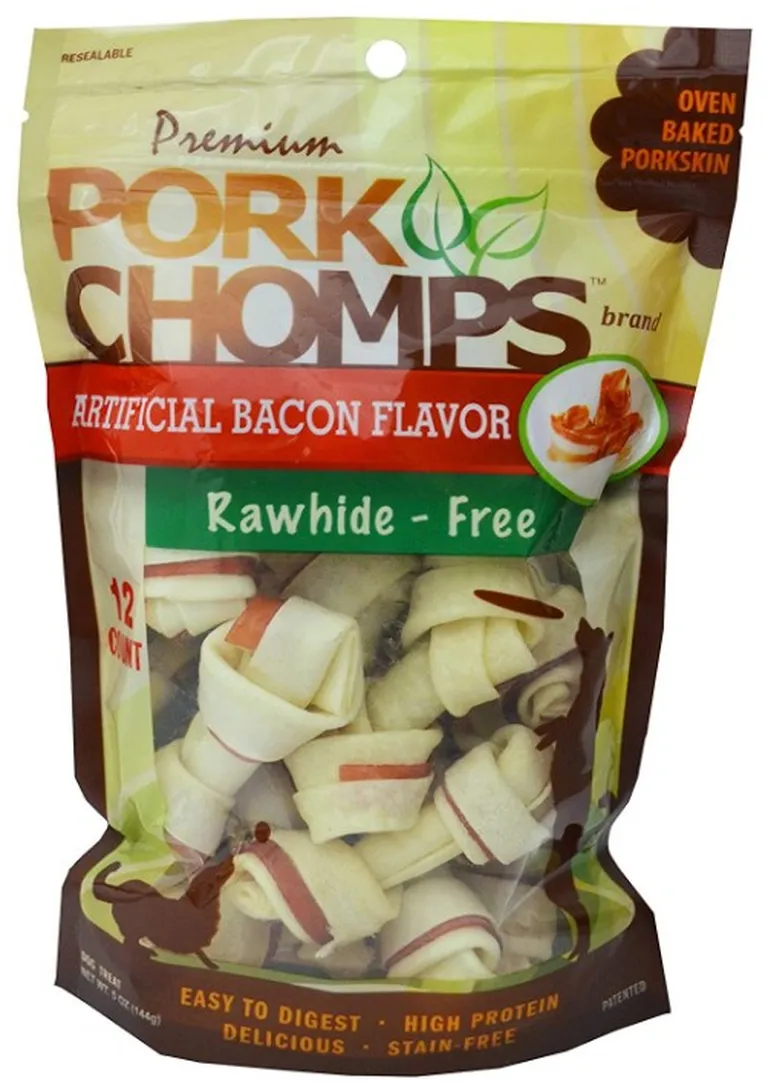 Pork Chomps Mini Knotz Dog Treats Bacon Flavor Photo 2