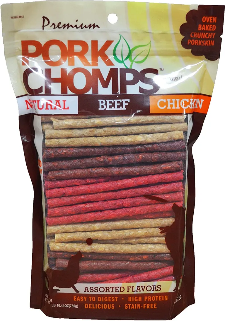 Pork Chomps Munchy Sticks Dog Treat Assorted Flavors Photo 1