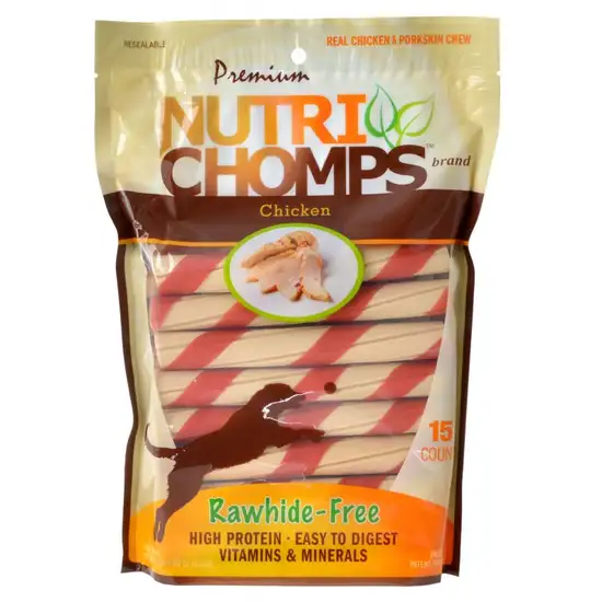 Pork Chomps Premium Nutri Chomps Chicken Wrapped Twists Dog Treat Photo 1