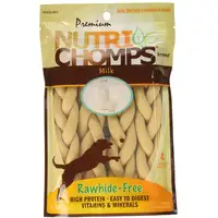 Photo of Pork Chomps Premium Nutri Chomps Milk Flavor Braid Dog Chews Small