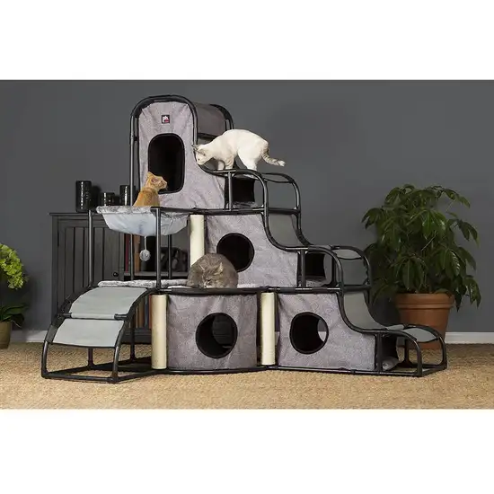Prevue Pet Products Catville Tower - Gray Print Photo 3