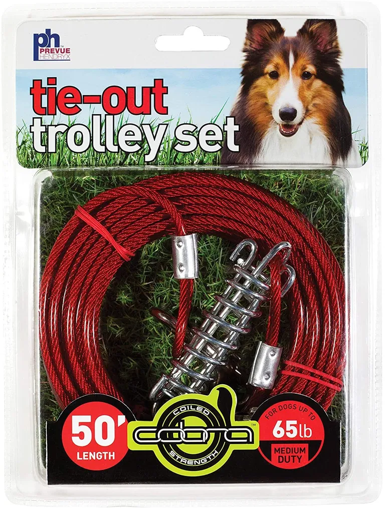 Prevue Pet Products 50 Foot Tie-out Cable Trolley Set Photo 1