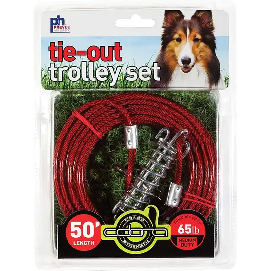 Prevue Pet Products 50 Foot Tie-out Cable Trolley Set Photo 1