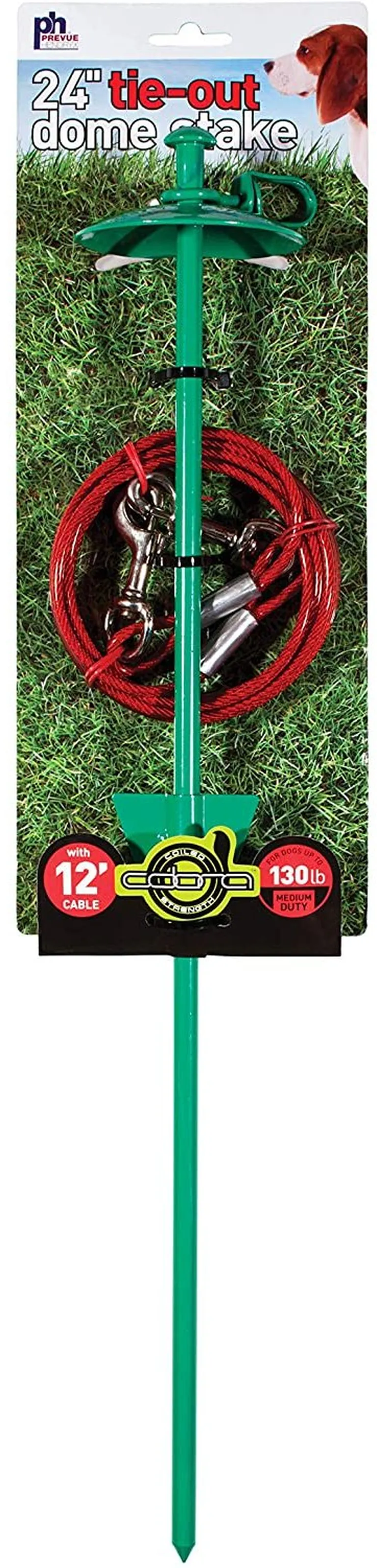 Prevue Pet Products 24 Inch Tie-out Dome Stake with 12 Foot Cable Photo 1