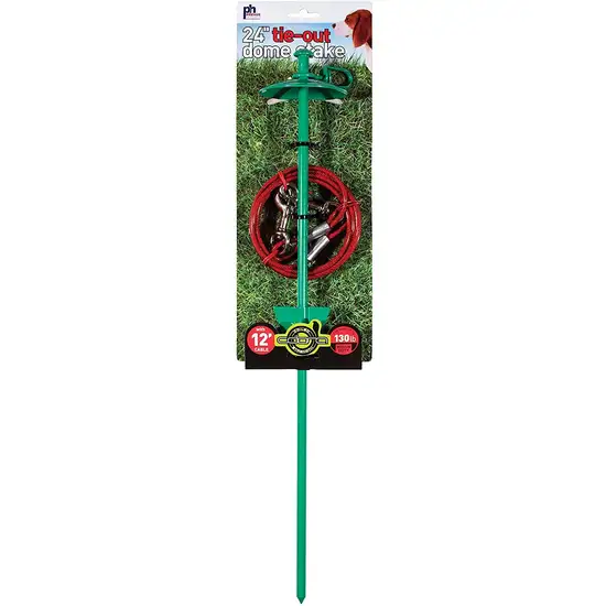 Prevue Pet Products 24 Inch Tie-out Dome Stake with 12 Foot Cable Photo 1