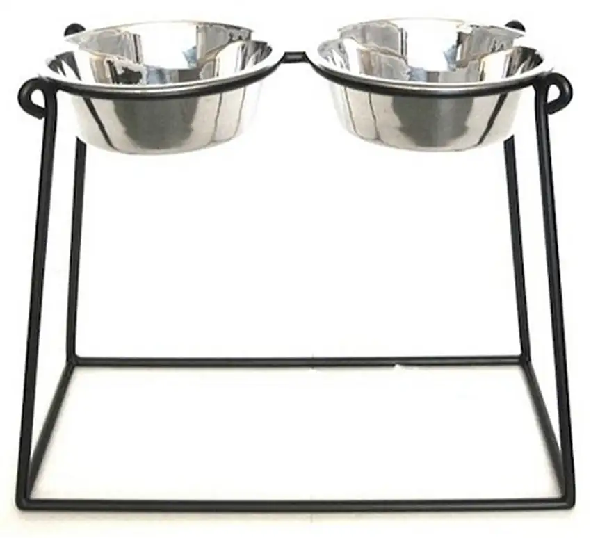 Pyramid Elevated Double Dog Feeder - XX Large/Black Photo 1