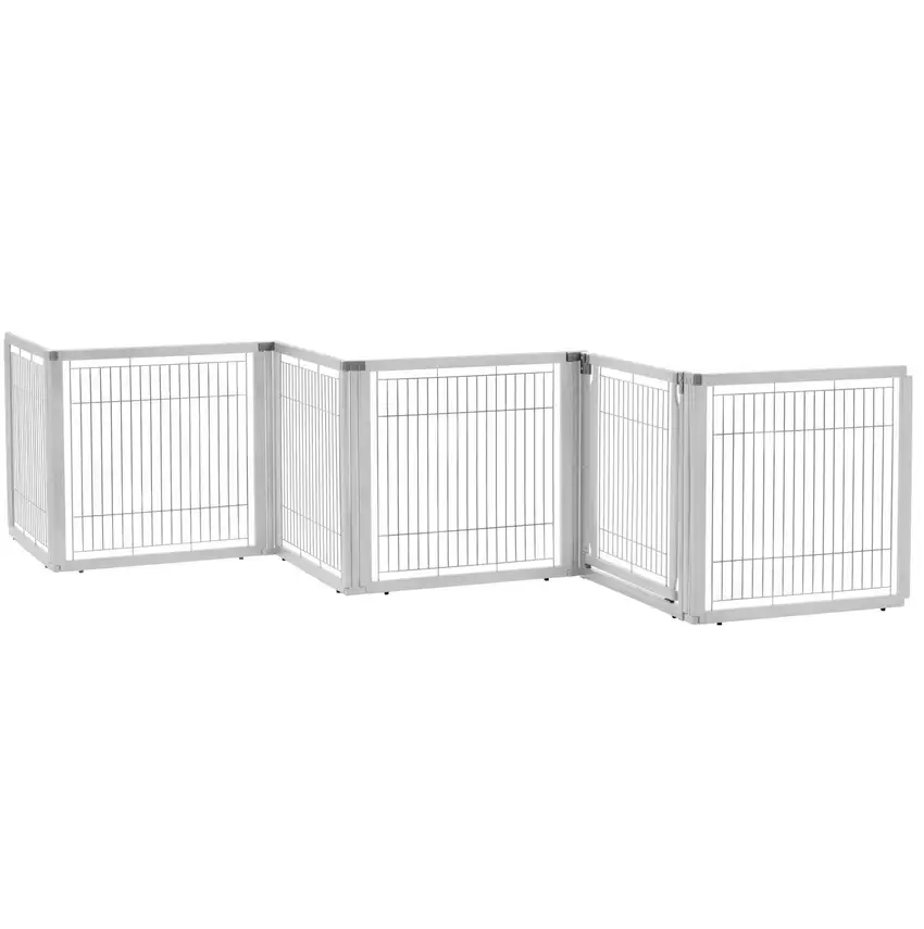 Richell Convertible Elite 6 Panel Pet Gate - Origami White Photo 2