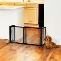 Photo of Richell Small Freestanding Metal Mesh Pet Gate in Black