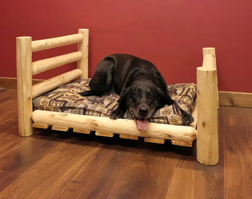 Rustic And Natural Cedar Log Large Replica Pet Bed Photo 5