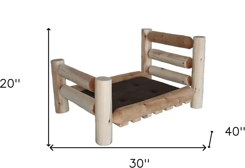 Rustic And Natural Cedar Log Medium Replica Pet Bed Photo 6