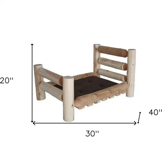 Rustic And Natural Cedar Log Medium Replica Pet Bed Photo 6