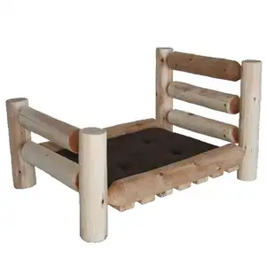 Photo of Rustic And Natural Cedar Log Medium Replica Pet Bed