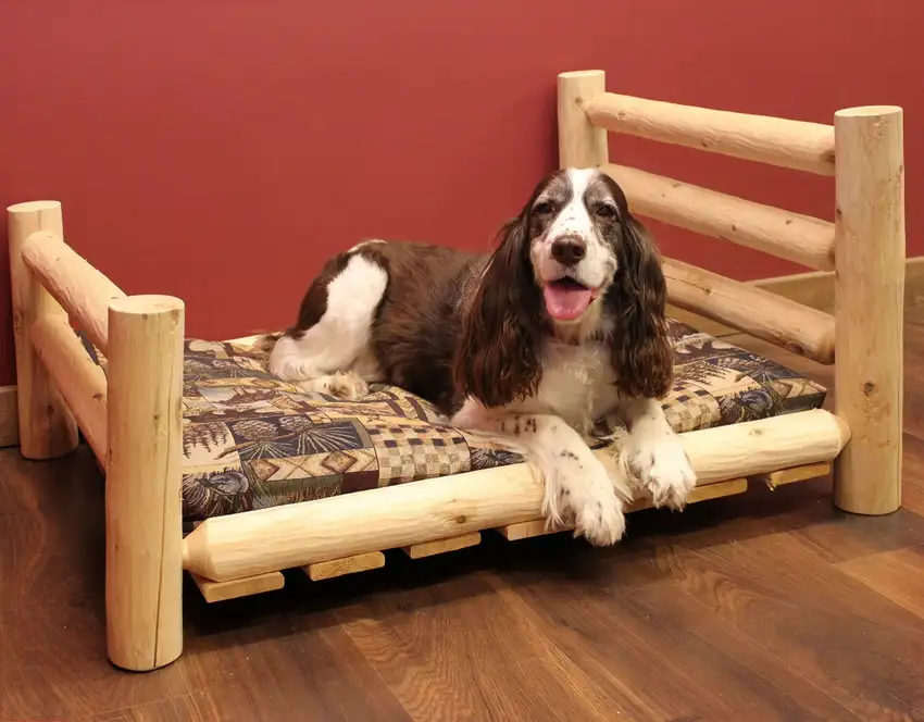 Rustic And Natural Cedar Log Small Replica Pet Bed Photo 6
