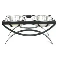 Photo of SeeSaw Double Elevated Dog Bowl - Small/Black