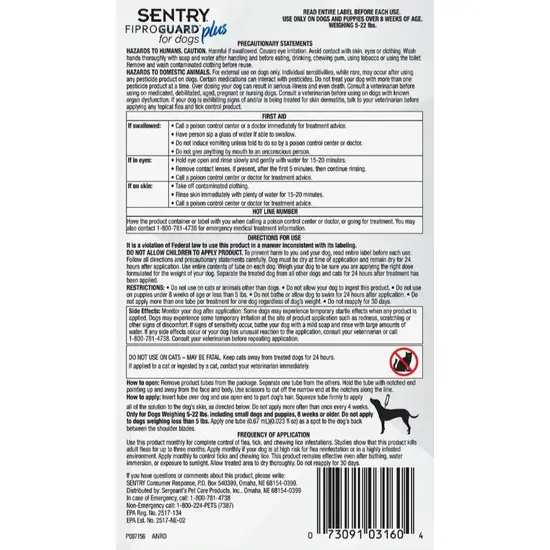 Sentry FiproGuard Plus IGR Flea and Tick Control for Small Dogs and Puppies Photo 5