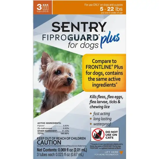 Sentry FiproGuard Plus IGR Flea and Tick Control for Small Dogs and Puppies Photo 3