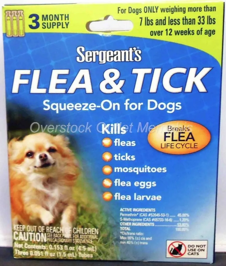Sergeants Flea and Tick Squeeze-On for Dogs Under 33 lbs Photo 1