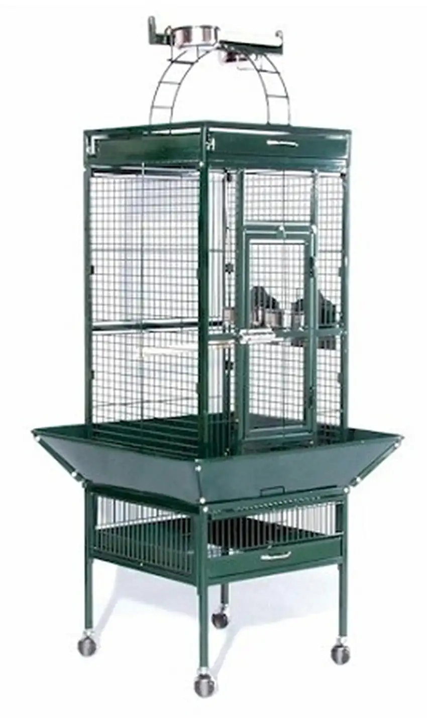 Small Wrought Iron Select Bird Cage - Sage Green Photo 1