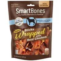 Photo of SmartBones Mini Chicken Wrapped Peanut Butter Sicks Rawhide Free Dog Chew
