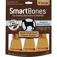 Photo of SmartBones Rawhide Free Peanut Butter Bones Large