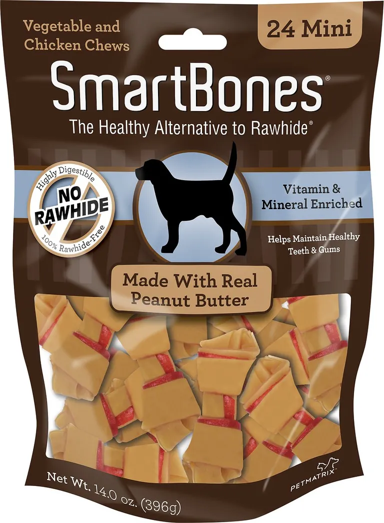 SmartBones Rawhide Free Peanut Butter Bones Mini Photo 1