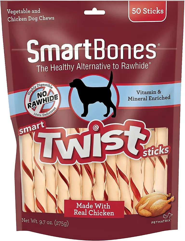 SmartBones Vegetable and Chicken Smart Twist Sticks Rawhide Free Dog Chew Photo 1