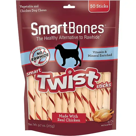 SmartBones Vegetable and Chicken Smart Twist Sticks Rawhide Free Dog Chew Photo 1