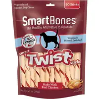 Photo of SmartBones Vegetable and Chicken Smart Twist Sticks Rawhide Free Dog Chew