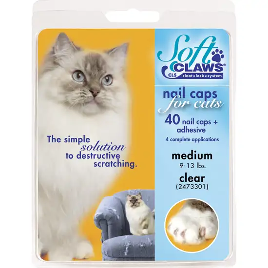 Soft Claws Nail Caps for Cats Clear Photo 1