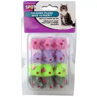 Photo of Spot Colored Plush Mice Cat Toy with Rattle and Catnip