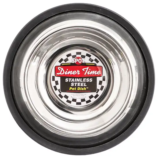 Spot Diner Time Stainless Steel No Tip Pet Dish Photo 1