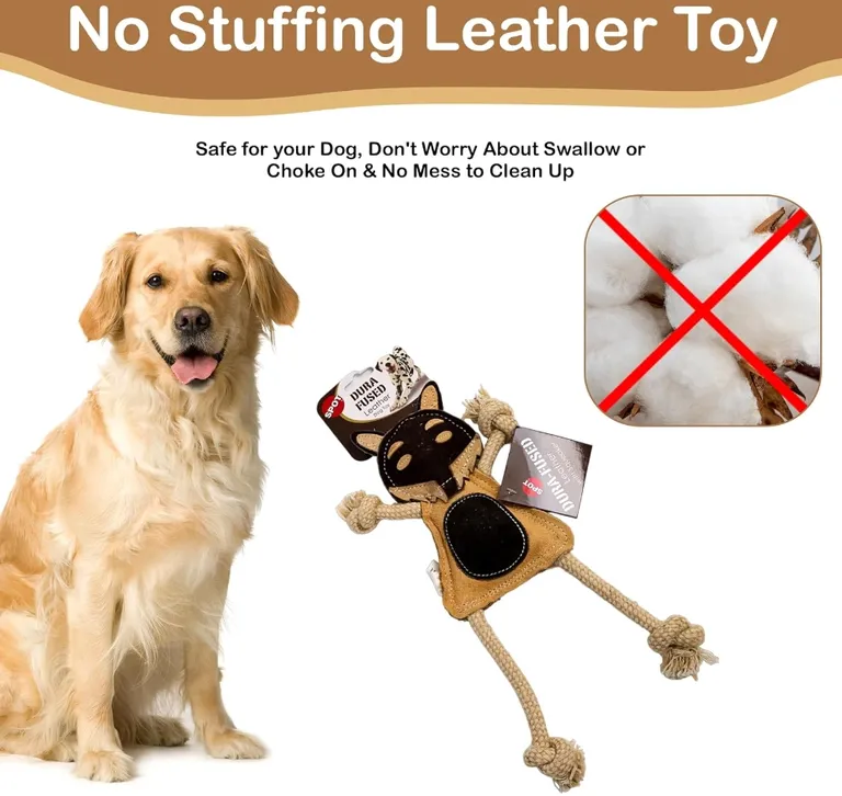 Spot Dura Fused Leather Jungle Animal Dog Toy Photo 4