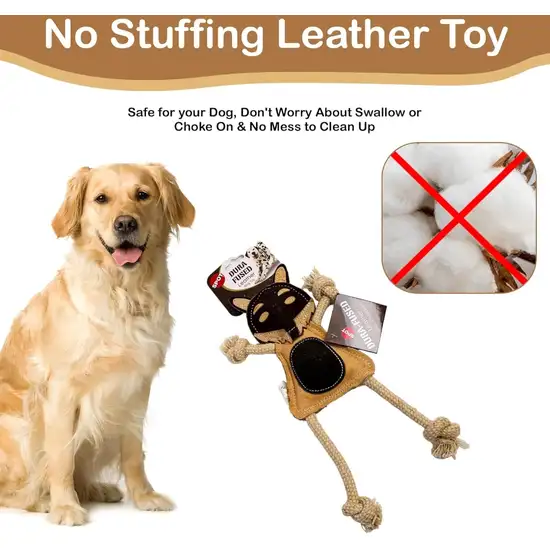 Spot Dura Fused Leather Jungle Animal Dog Toy Photo 5