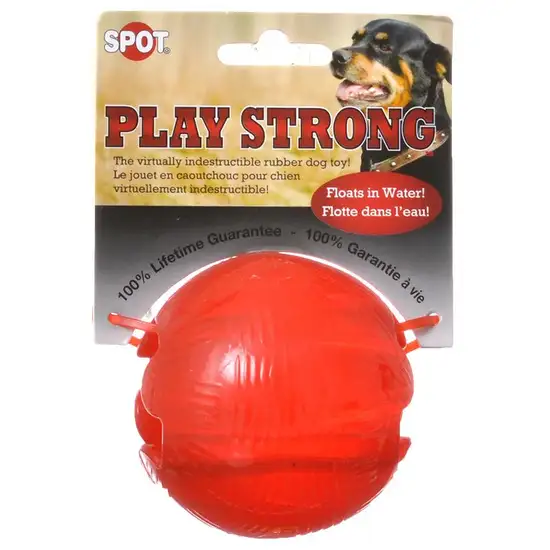 Spot Play Strong Rubber Ball Dog Toy Red Photo 1