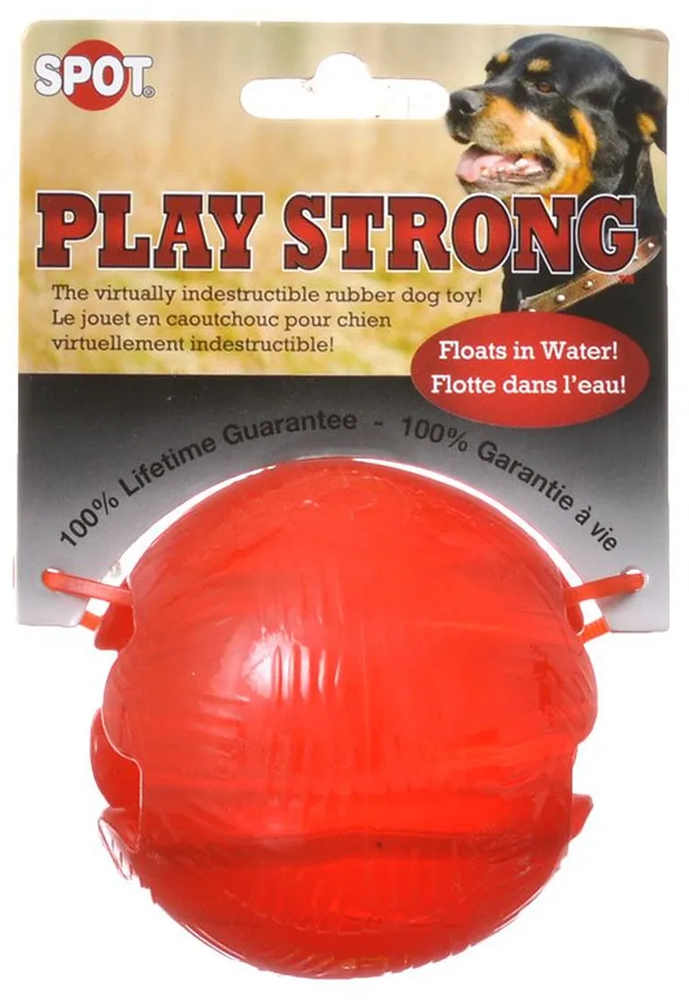 Spot Play Strong Rubber Ball Dog Toy Red Photo 1
