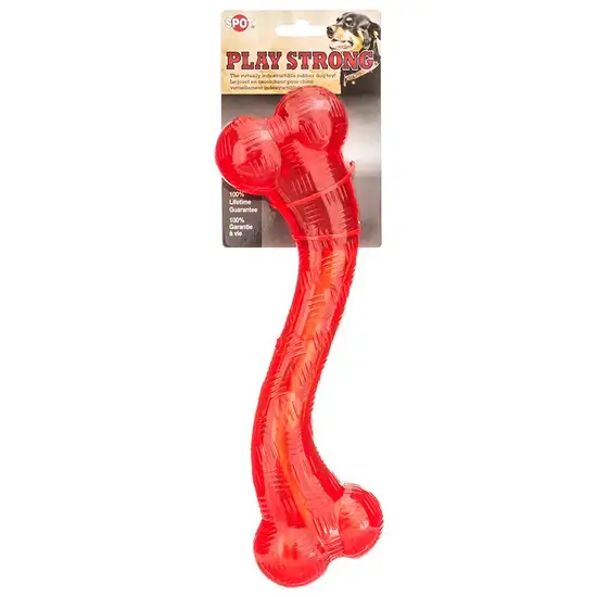 Spot Play Strong Rubber Stick Dog Toy - Red Photo 1