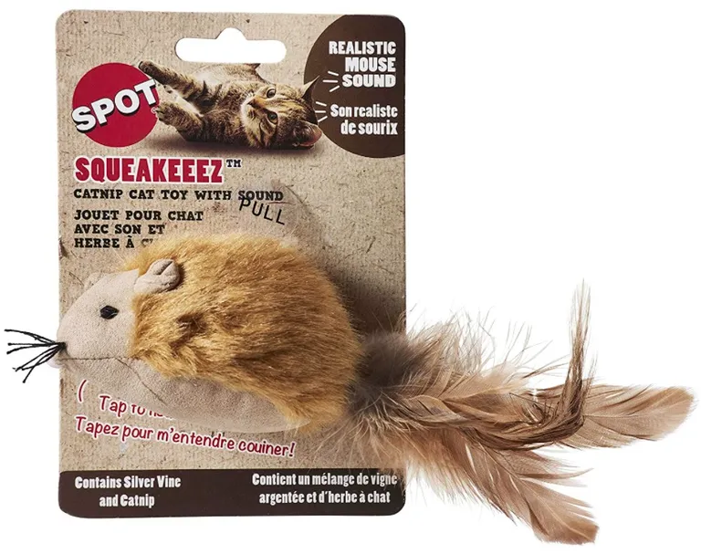 Spot Squeakeeez Mouse Cat Toy Assorted Colors Photo 1