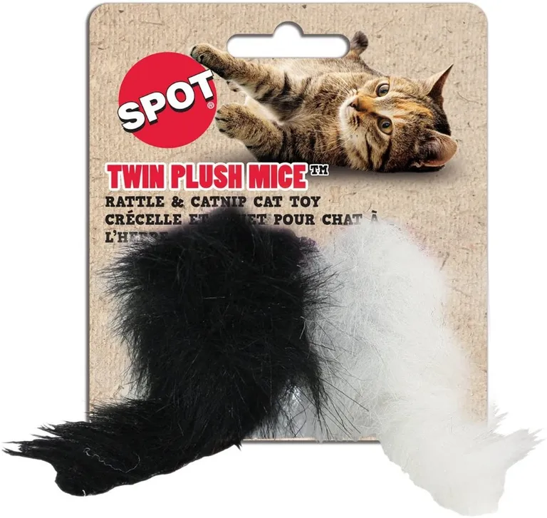 Spot Twin Plush Mice Cat Toy Photo 1