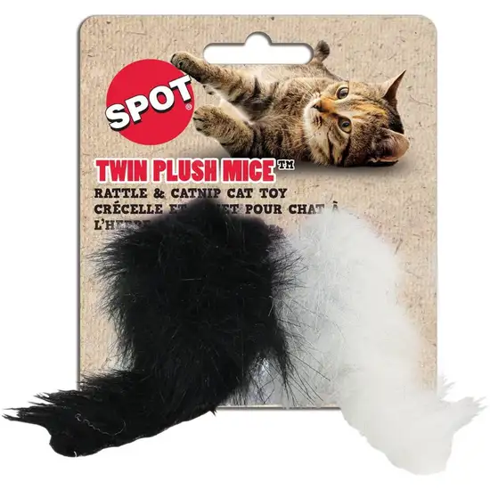 Spot Twin Plush Mice Cat Toy Photo 1