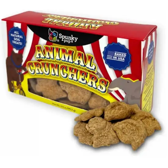 Spunky Pup Animal Crunchers All Natural Dog Biscuit Treat Peanut Butter Flavor Photo 1