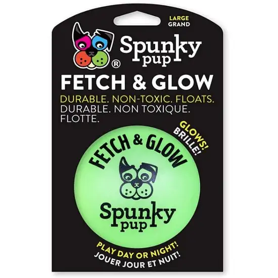 Spunky Pup Fetch and Glow Ball Dog Toy Assorted Colors Photo 1