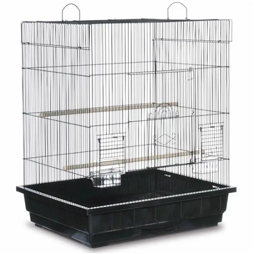 Square Roof Parakeet Cage - Black Photo 1