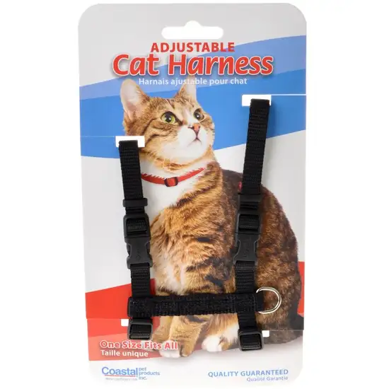 Tuff Collar Nylon Adjustable Cat Harness - Black Photo 1
