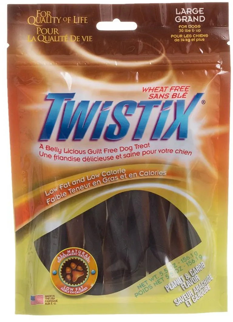 Twistix Peanut and Carob Flavor Dog Treats Large Photo 1