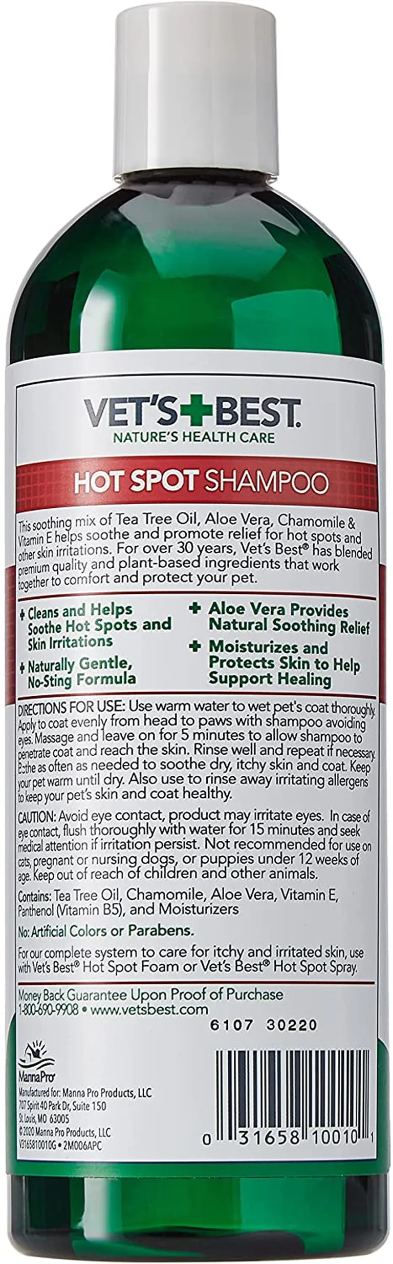 Vets Best Hot Spot Shampoo Tea Tree Oil and Aloe Vera for Itch Relief for Dogs and Pupppies Photo 2