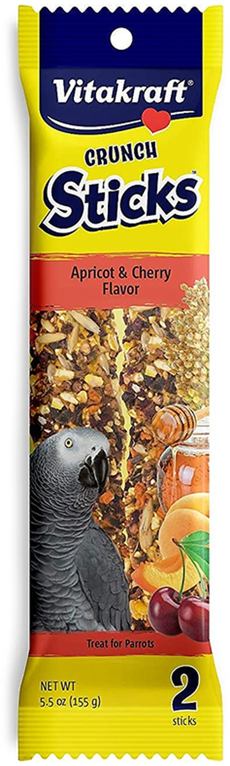 Vitakraft Crunch Sticks Apricot & Cherry Parrot Treats Photo 1