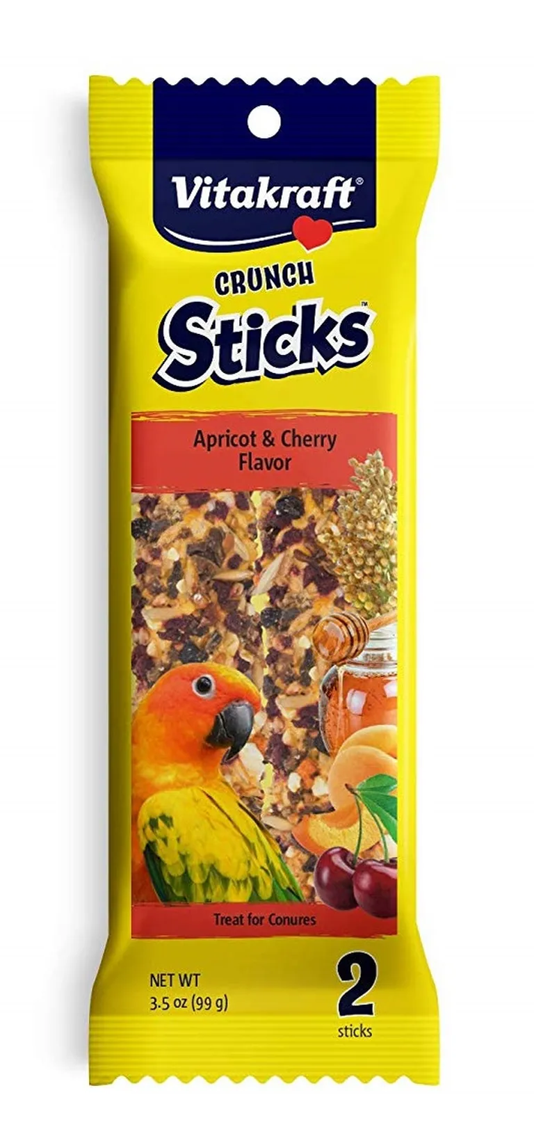 Vitakraft Crunch Sticks Apricot and Cherry Conure Treats Photo 1