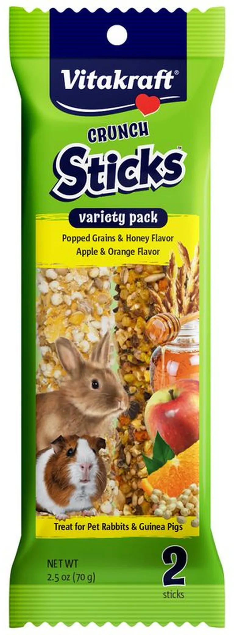 Vitakraft Crunch Sticks Variety Pack Rabbit and Guinea Pig Treats Popped Grains and Apple Photo 2